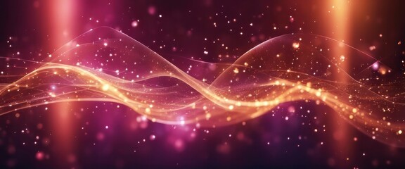 Obraz premium Wave of bright particles. Sound and music visualization.