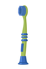 Toothbrush with plastic handle vector illustration isolated on white background