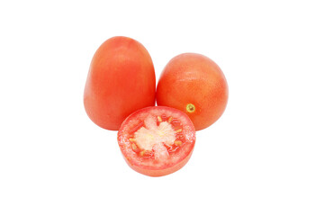 tomatoes and slices, vegetable fruit isolate on transparent background, element for design