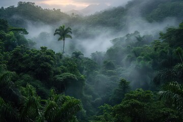 dawn fog in the jungle