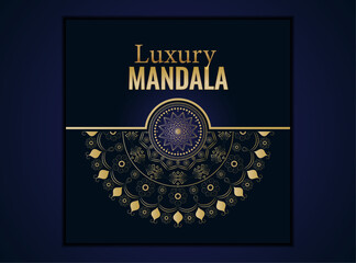  Luxury Mandala Design with golden arabesque in vector element, Attractive mandala for print, book cover, brochure, flyer, banner. 