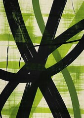 black and green Intersecting Painted Lines