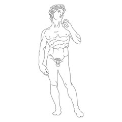 Classical Greek sculpture line art. Vector illustration