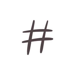 Brown Plain Hashtag Doodle