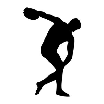 Ancient Greek sculpture of a man. Silhouette