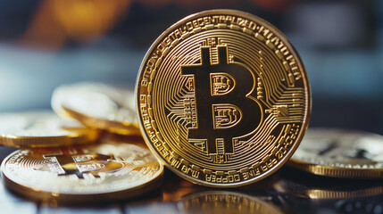 Bitcoin. Crypto currency background.