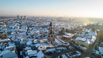 Cold and invigorating view of Belgrade from Gardosh Tower in Zemun