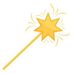 Obraz premium Magic wand for Halloween. Vector illustration.