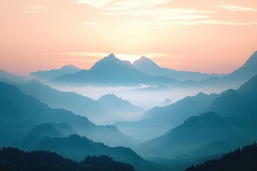 Fototapeta premium Silhouette of mountains