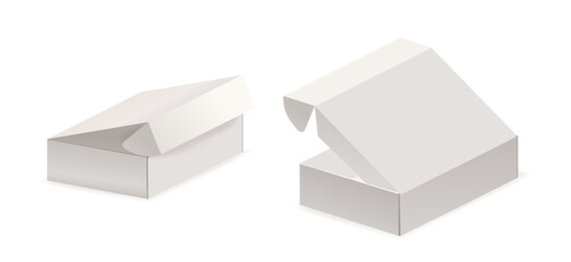 White Carton Box Mockup, Minimalist And Versatile, Perfect For Showcasing Product Packaging Designs 3d Vector Mock Up