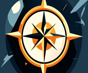 A compass showing the way forward. vektor icon illustation