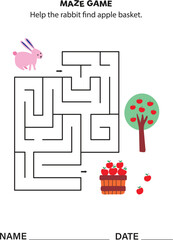 Maze game animal for children