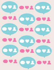 cute heart drawings, heart in speech bubble