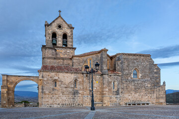 Side facade of the Church of San Vicente, Frías, Burgos, Castilla y León, Spain.