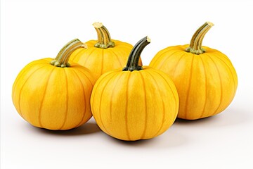 Obraz premium Fresh orange pumpkin on clean white backdrop for captivating ads and packaging designs