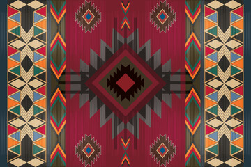 Southwest Geometric Area Rugs for Living Room-52