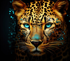 Gold and mint colours of  cheetah 