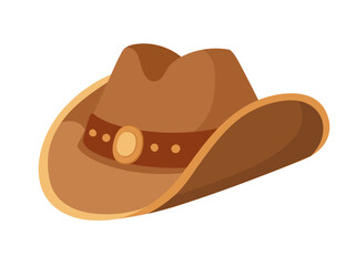 Classic style cowboy hat vector illustration isolated on white background