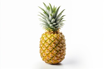 Fresh and juicy pineapple isolated on white background   high quality detailed fruit for advertising