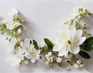 Obraz premium white flowers on a white background