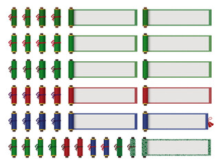 巻物のイラスト素材セット