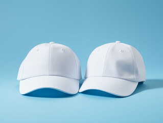 Photo a white cap mockup, baseball caps on the simple background
