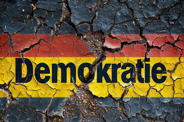 Verletzliche Demokratie in Deutschland - Symbolbild - obrazy, fototapety, plakaty