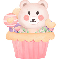 cupcake with bear 