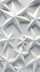 Fototapeta premium White star shapes, on a light gray background created with Generative Ai