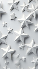 Obraz premium White star shapes, on a light gray background created with Generative Ai