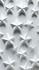 Fototapeta premium White star shapes, on a light gray background created with Generative Ai