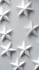 Obraz premium White star shapes, on a light gray background created with Generative Ai