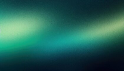 Fototapeta premium Dark green and blue glowing grainy gradient background. Colorful noise texture backdrop for webpage header or banner.