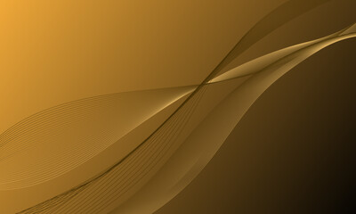 gold lines wave curves on smooth gradient abstract background