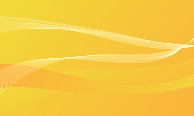 yellow orange line wave curves stipe with smooth gradient abstract background - obrazy, fototapety, plakaty