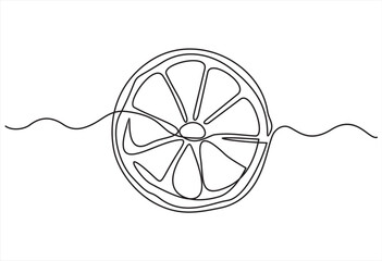 Continuous one line drawing of lemon. Minimal style. Perfect for cards, party invitations, posters, stickers, clothing. Food concept