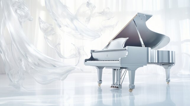 a crystal-clear, high-definition image against a flawless white backdrop, highlighting its musical allure.