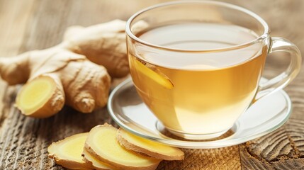 a glass of warm ginger drink