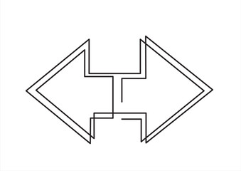 Continuous one line drawing arrows choice concept