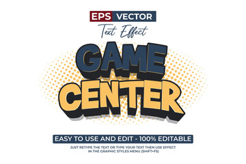 Game Center Text Effect Comic Style.