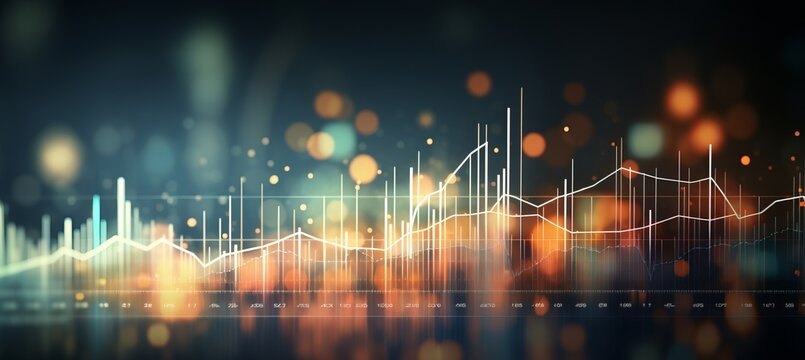 Blurred bokeh effect with captivating stock market charts and stunning banking related imagery