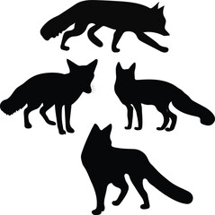 beautiful black fox vector art icons and graphics.