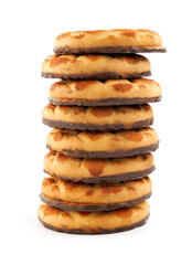 Cookie tower isolated on white background.