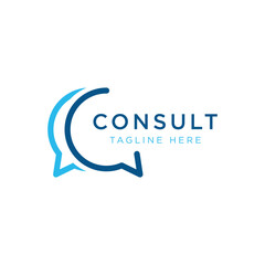 Consultation Logo design with bubble chat sign, unlimited consultation, consultation with people.