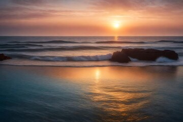 Fototapeta na wymiar sunset over the sea Generated with AI.