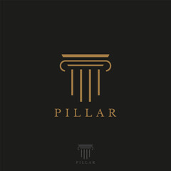 Abstract Logo design of luxury column antique building for attorney, law, university and museum.
