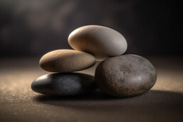 Fototapeta na wymiar zen stones on black