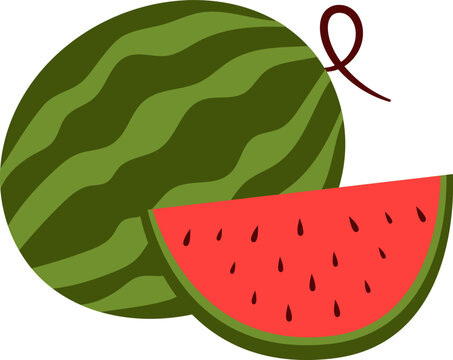 watermelon and slice