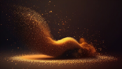 Abstract golden sparkle particles background , Hyper realistic, Ai generated image (2)