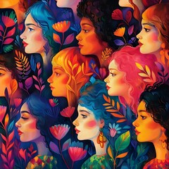 Fototapeta premium Groups of women